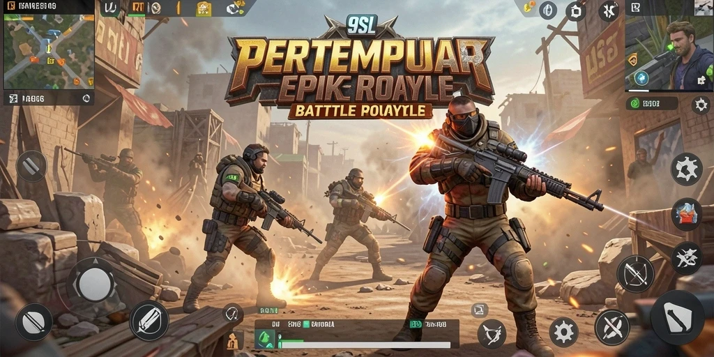 Gameplay seru 9SL dalam pertempuran Battle Royale.