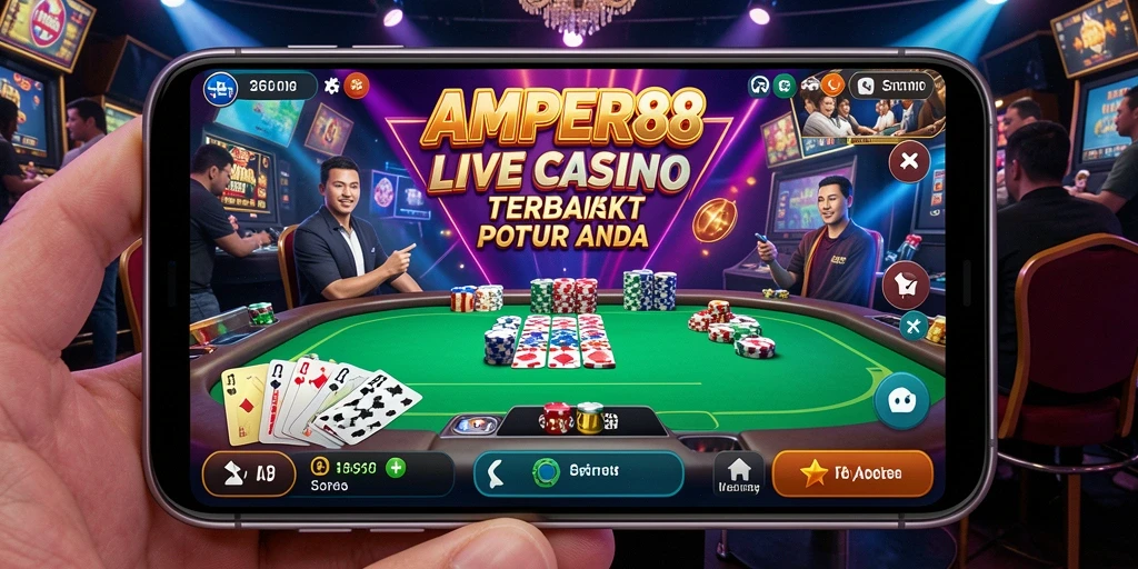 Tampilan gameplay Live Casino yang mengasyikkan di AMPER88.