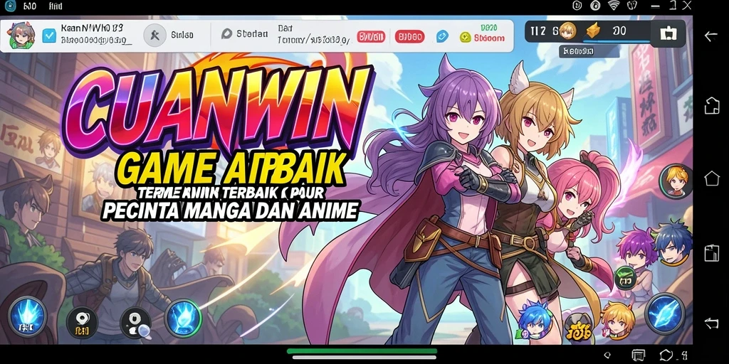 Screenshot menunjukkan karakter anime dalam pertarungan menarik di CUANWIN.