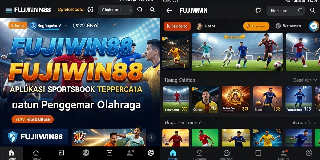 Tampilan utama FUJIWIN88 dengan berbagai pilihan taruhan olahraga.