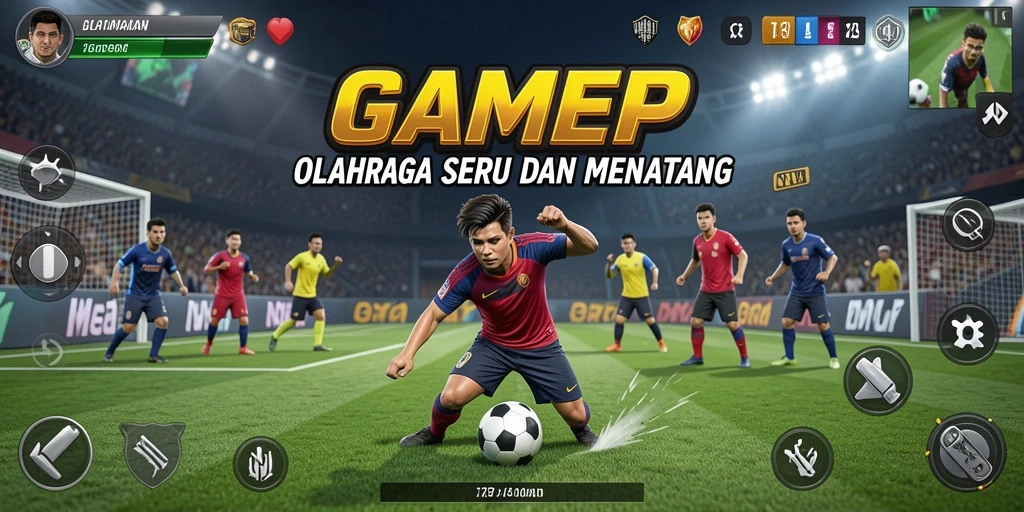 Tampilan gameplay GAMERP dengan aksi olahraga yang seru dan kompetitif.