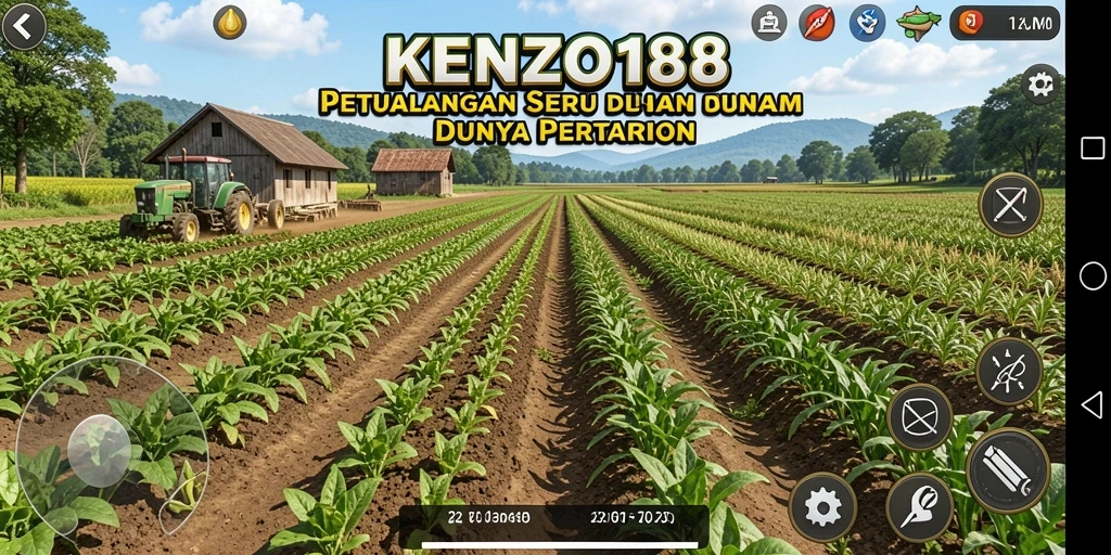 Tampilan utama gameplay KENZO188 dengan aktivitas bertani yang menyenangkan.