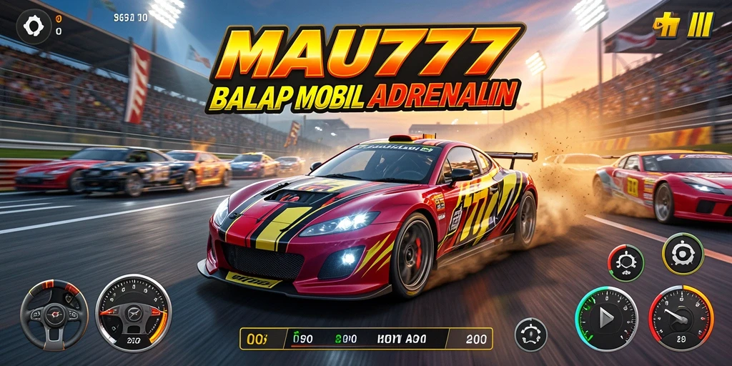 Tampilan gameplay balap mobil yang menegangkan di MAU777.
