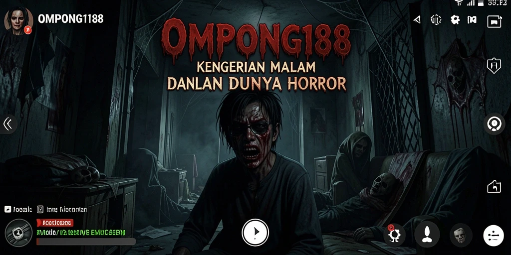 Screenshot gameplay OMPONG188 menampilkan suasana horror yang mencekam.
