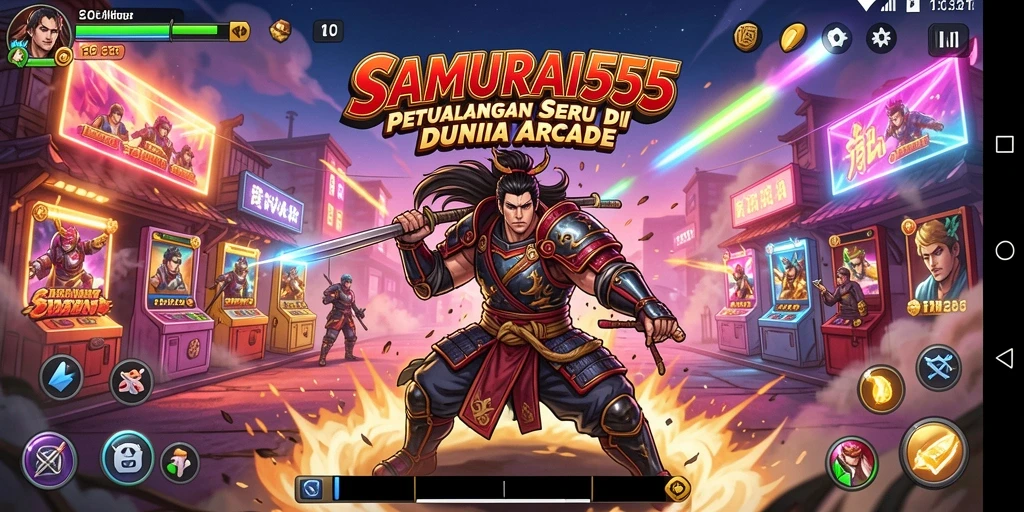 Tangkapan layar gameplay yang menampilkan aksi seru di SAMURAI555.