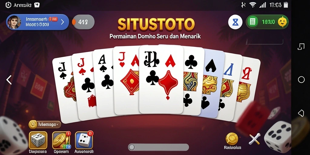 Screenshot utama gameplay SITUSTOTO dengan aksi Domino yang seru.