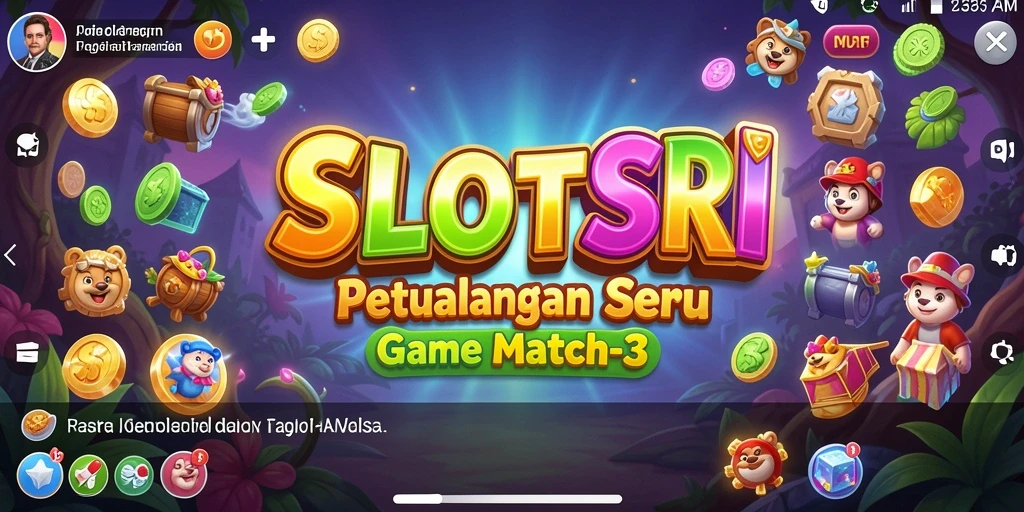Tangkapan layar gameplay SLOTSRI menampilkan tantangan Match-3 yang seru.
